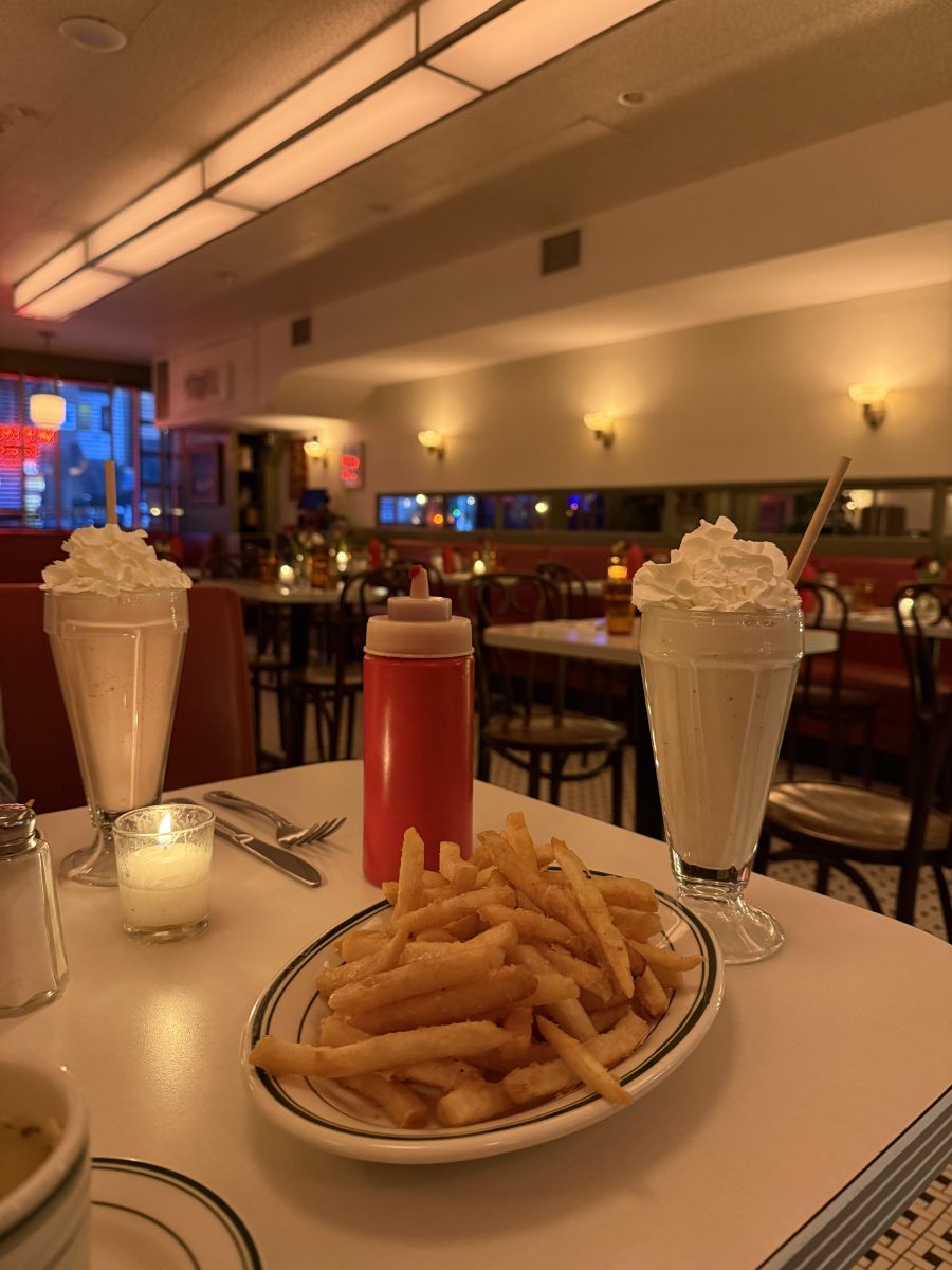French fries and milkshake Montague Diner